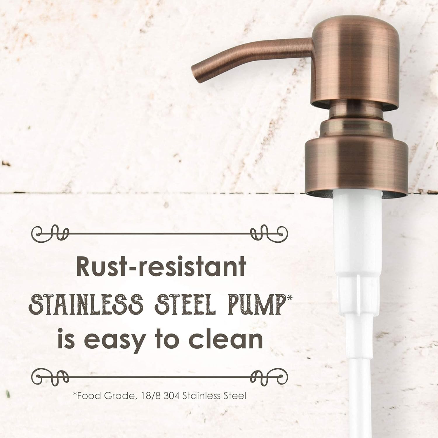 Clear Glass Dish Soap Dispenser for Kitchen Countertop - Liquid Hand Soap Dispenser for Bathroom - Perfect for Lotion, Oils, Mouthwash (Rustproof Copper Pump, 16 Ounces)