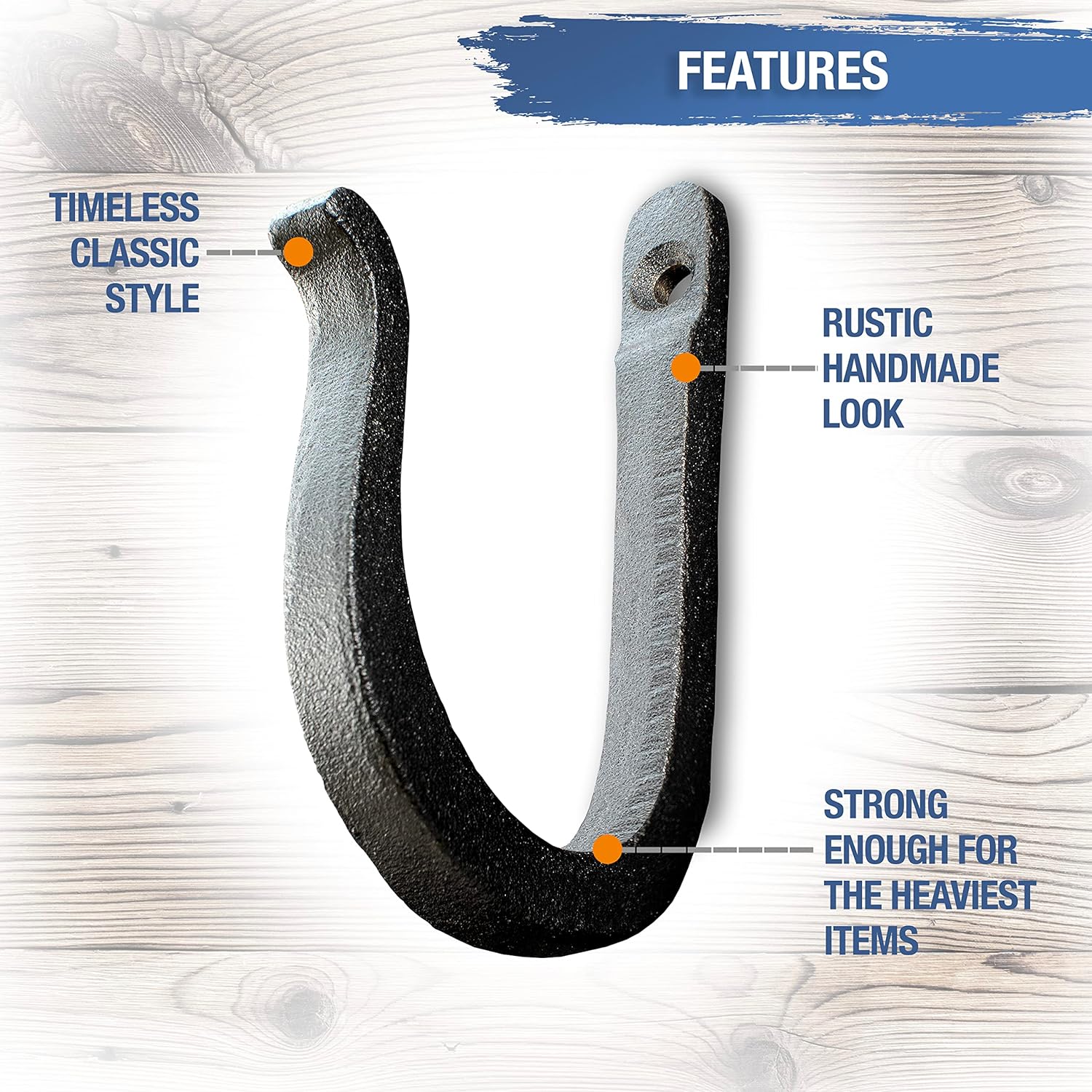 Railroad Spike Cast Iron Hooks Handmade Blacksmith, Wall Mounted, Farmhouse Decor Cast Iron Wall Hooks, Vintage Hooks for Hanging