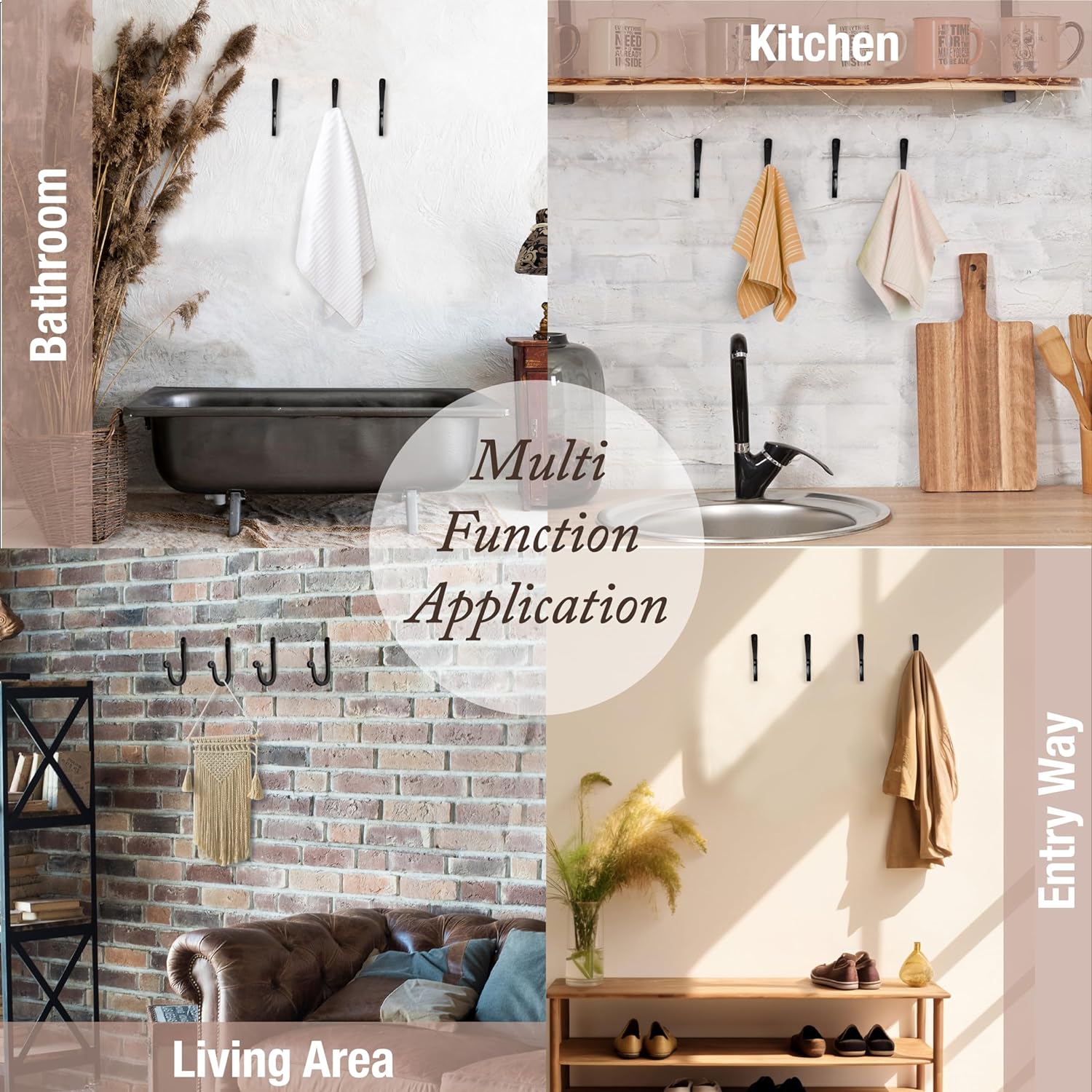 Railroad Spike Cast Iron Hooks Handmade Blacksmith, Wall Mounted, Farmhouse Decor Cast Iron Wall Hooks, Vintage Hooks for Hanging