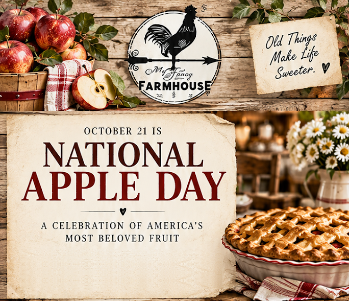 October 21 is National Apple Day — a celebration of America's most beloved fruit. Lattice apple pie with fresh apples.