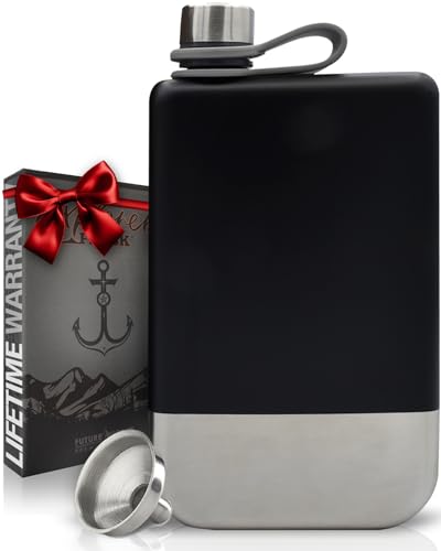 Hip Flask for Liquor - Perfect Holiday Gift for Men or Women - 304 Stainless Steel - Leakproof Drinking Flask for Whiskey Alcohol or Bourbon flask (8 ounce, Includes Funnel)